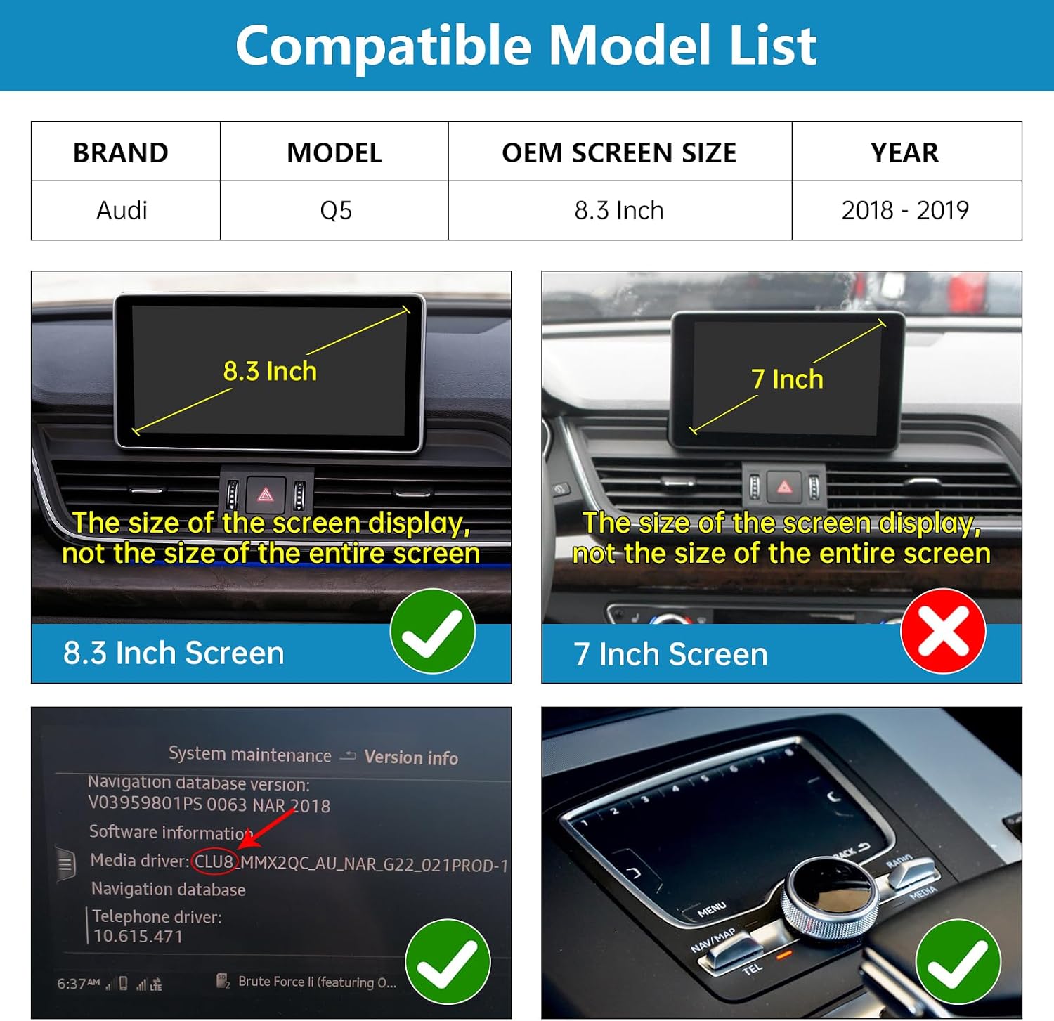 Thumbnail 1 de Ninetom Wireless CarPlay & Android Auto 12.3'' Car Radio for Audi Q5 (2014-2019) with MIB System