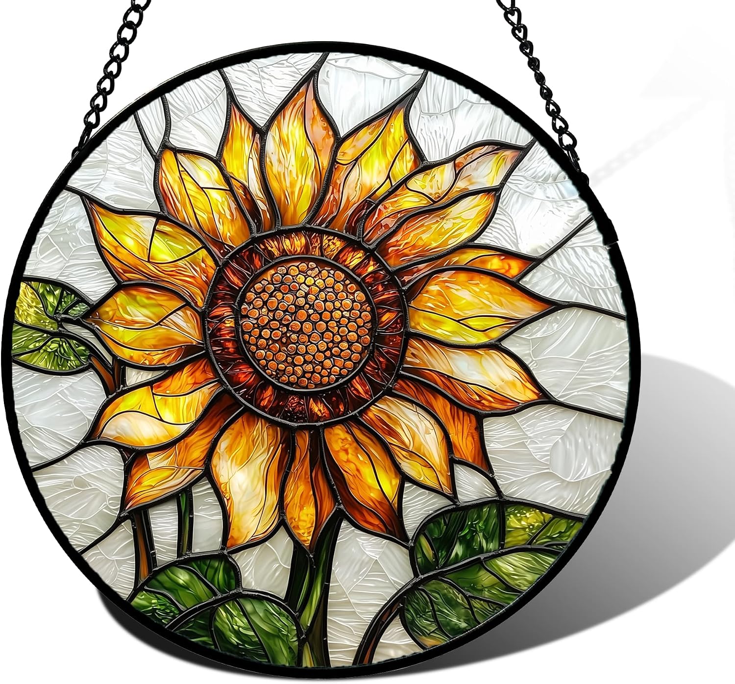 Detalle de DASTOLL 9.8-Inch Sunflower Stained Glass Window Suncatcher