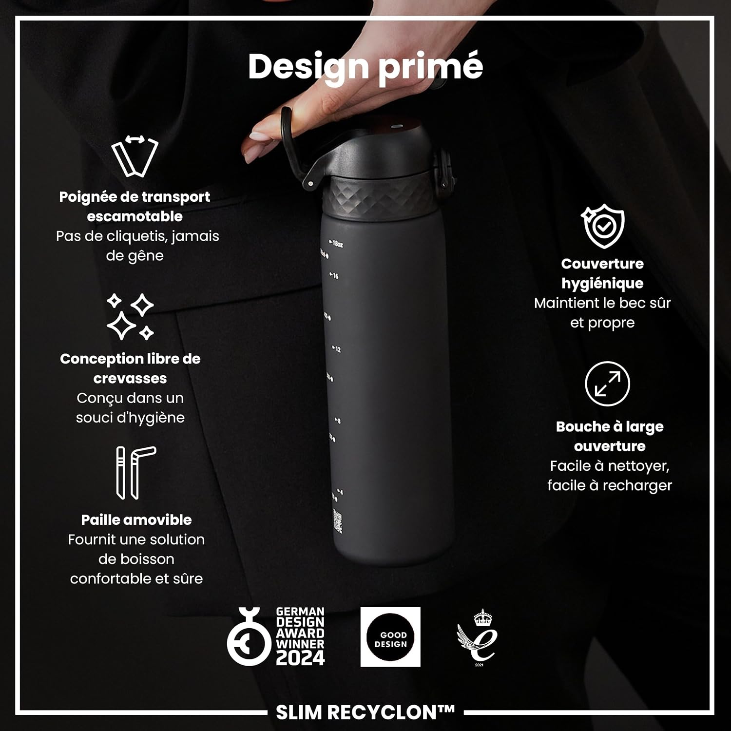 Detalle 2 de Ion8 Gourde Paille 500 ml 🥤