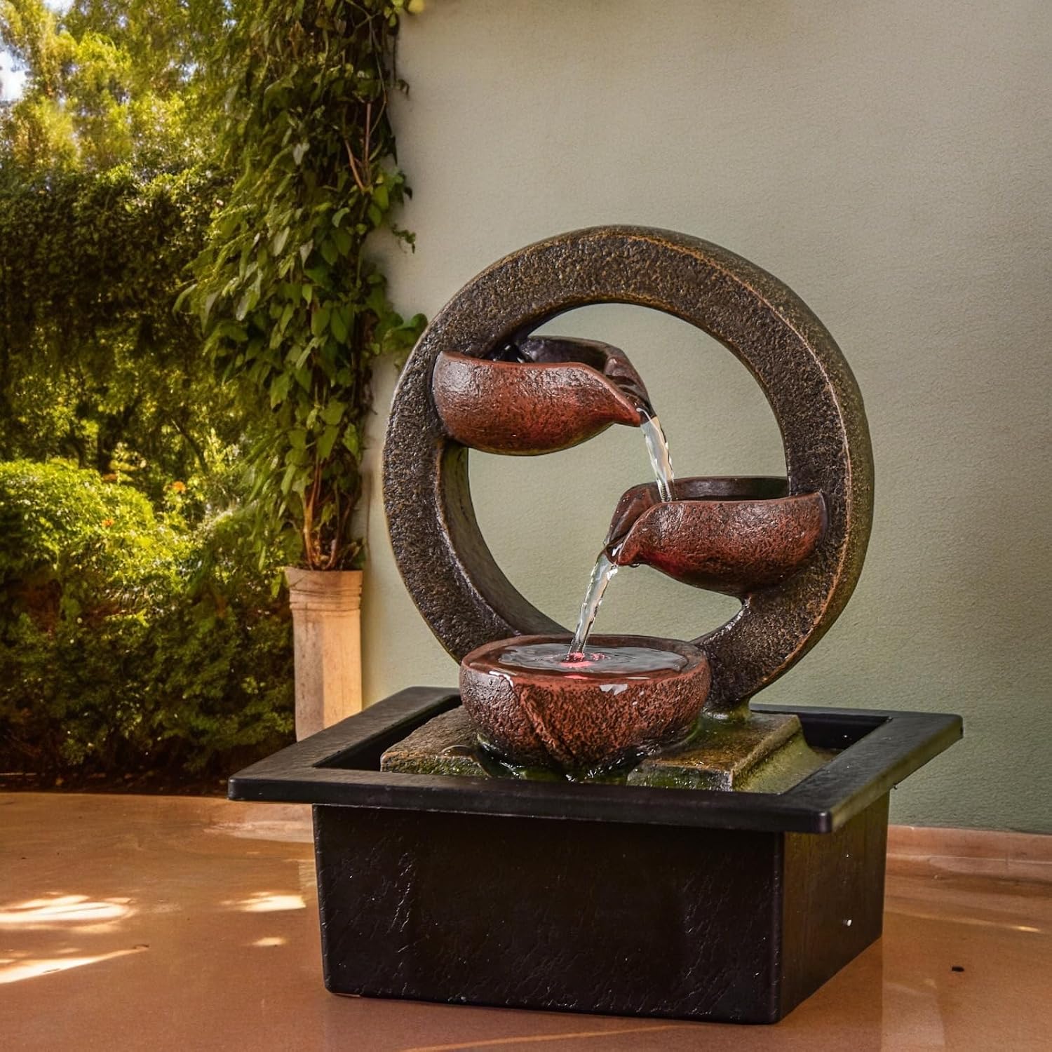 Detalle de Zen'Light Zen Terai – fontanna dekoracyjna z oświetleniem LED, żywica, 25 cm