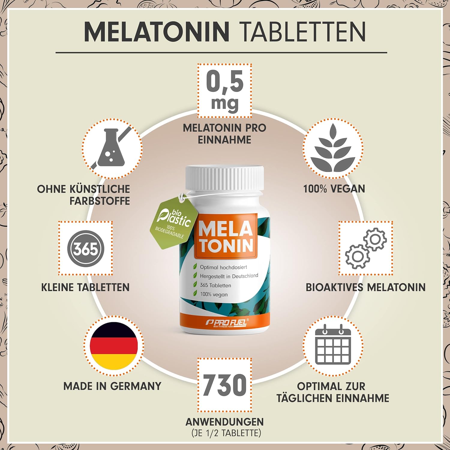 Detalle 2 de Melatonin 365 Tabletten 0,5 mg Tagesdosis