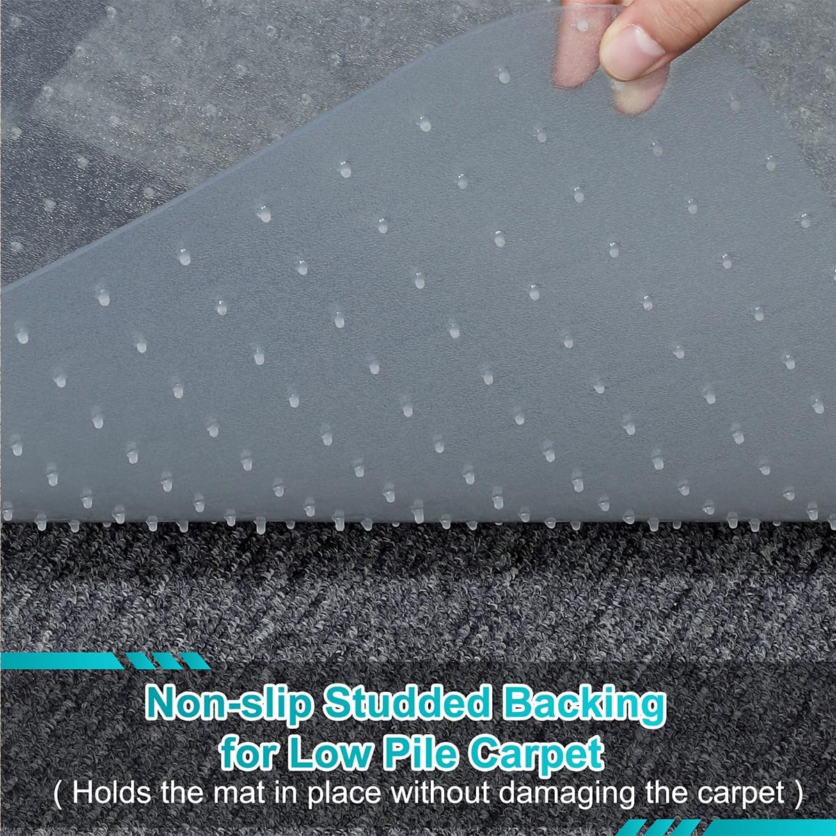 Detalle de BesWin 44" x 58" Clear PVC Chair Mat for Low-Pile Carpet