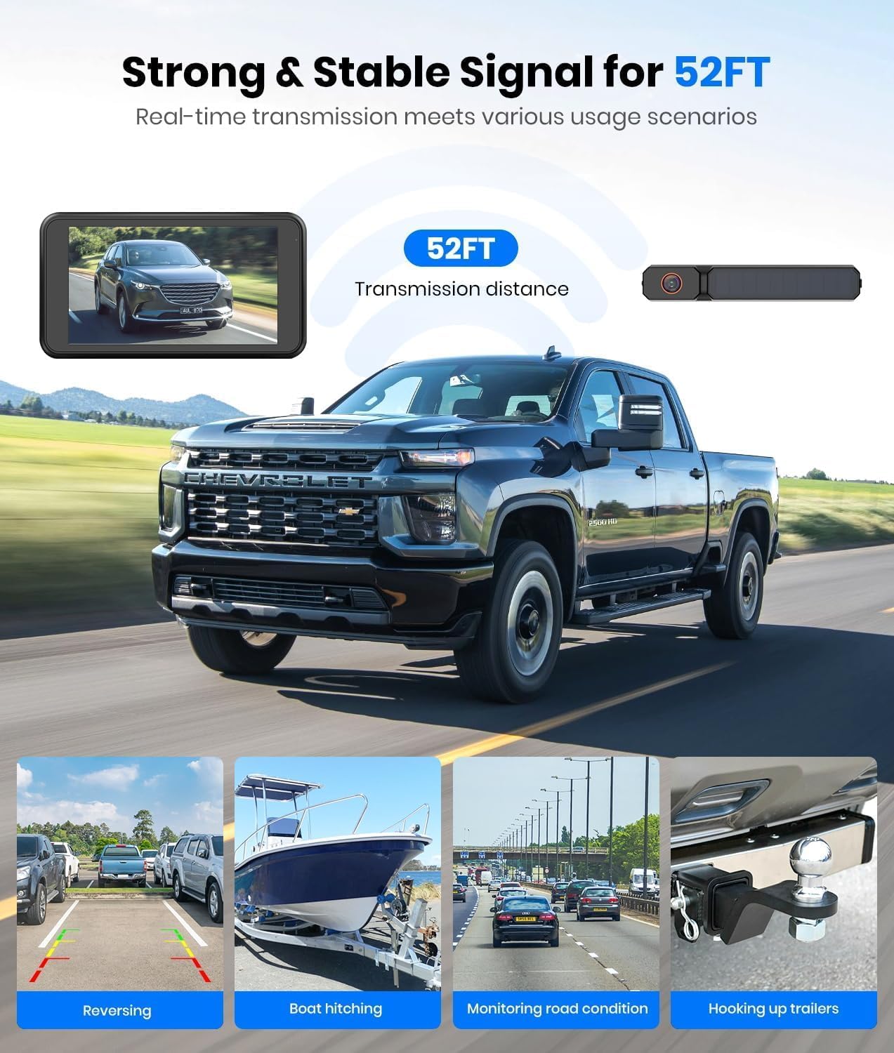 Thumbnail 5 de AUTO-VOX Solar Wireless Backup Camera 5" Monitor