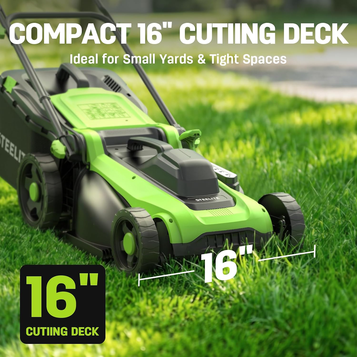 Detalle de Steelite 16-Inch 1800W Corded Electric Lawn Mower with 40 L Grass Bag