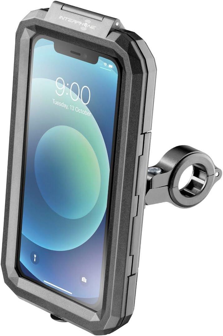 Detalle de INTERPHONE ARMOR - Porta Cellulare Moto e Bicicletta con Rotazione 360°, protezione acqua/polveri, compatibile 4,5"–5,8