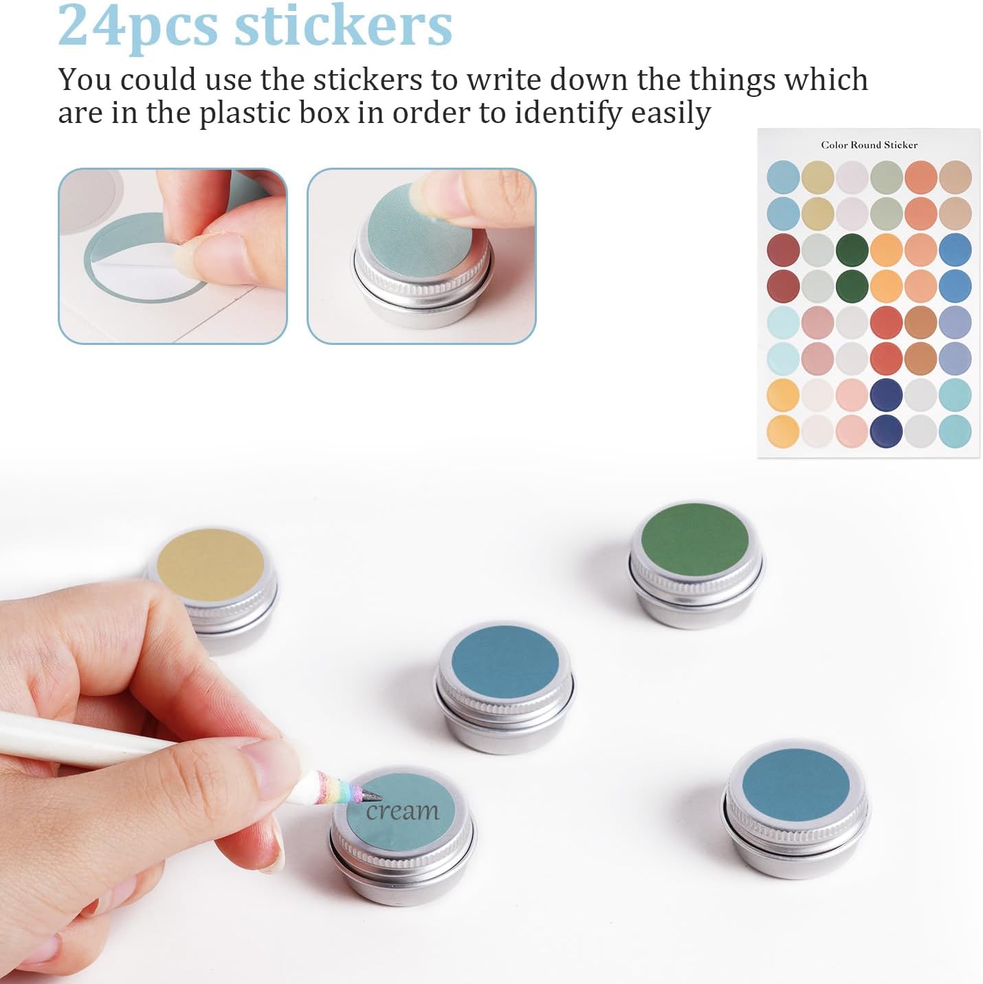 Thumbnail 3 de Flintronic 24 pots cosmétiques vides 5g/5ml (transparent, aluminium) avec spatule et étiquette