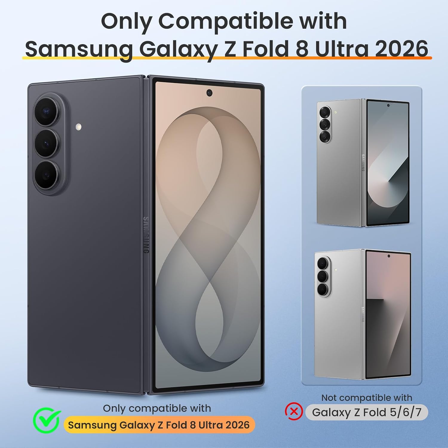 Detalle de VEGO Galaxy Z Fold 8 Ultra Case with Hinge Protection, Screen Protector & Stand