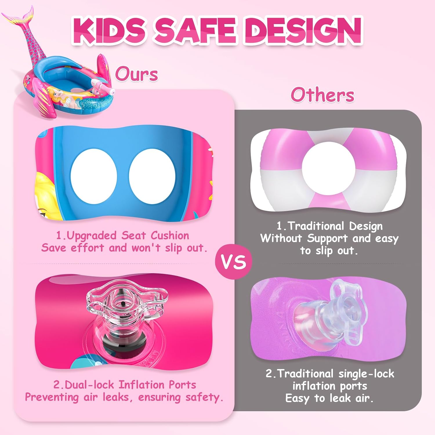 Thumbnail 4 de ASDGZD Mermaid Kids Pool Float with Water Gun — 44 x 29 inches inflatable