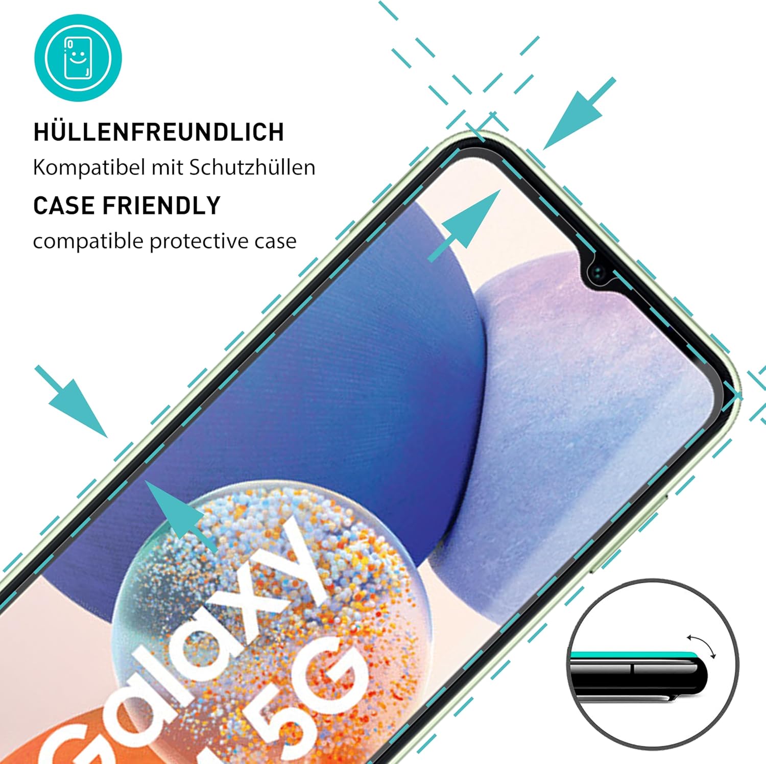Thumbnail 1 de SmarTect Tempered Glass Screen Protector for Galaxy A14 4G & 5G, 3-Pack