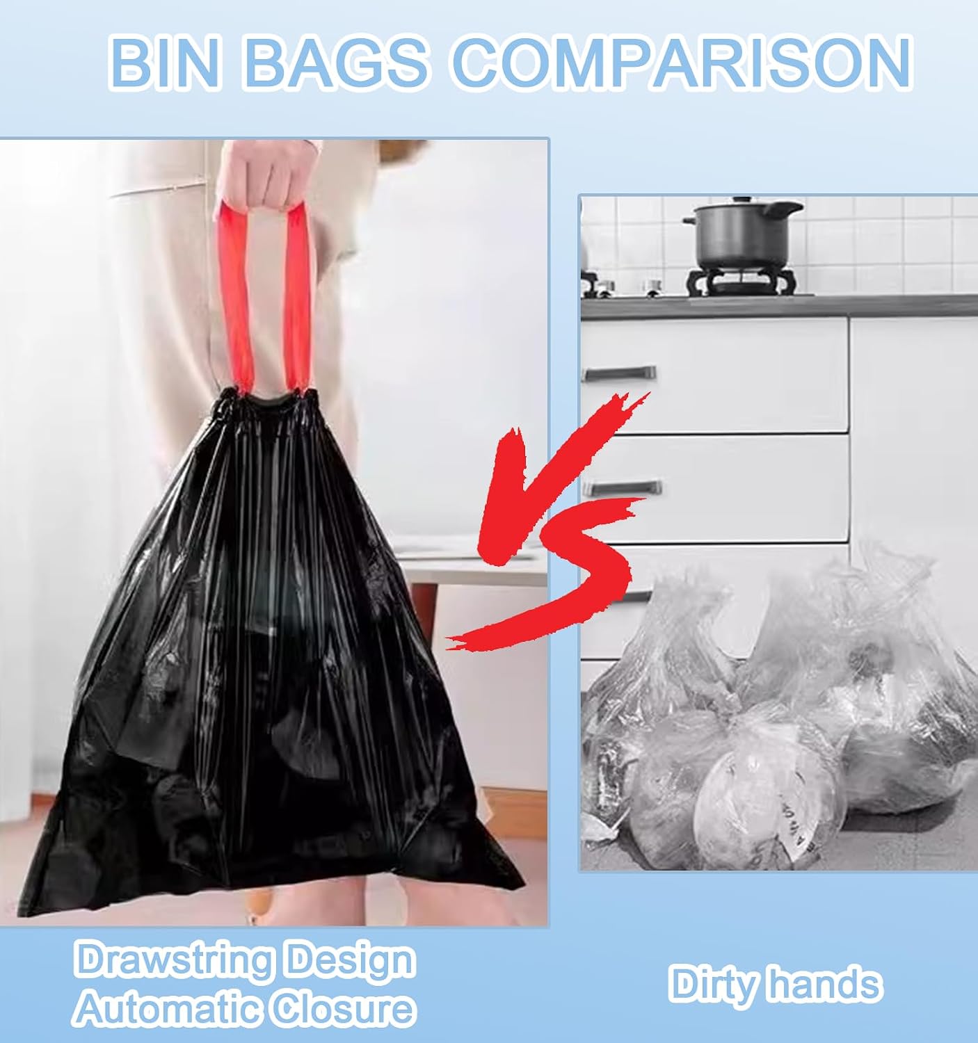 Detalle de XIYOO 30L Black Bin Bags 50 Count