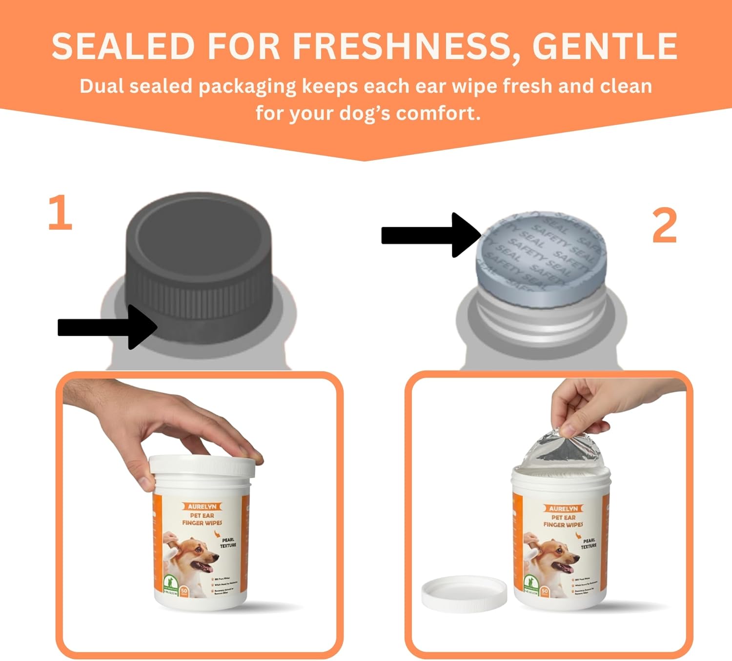 Thumbnail 6 de Aurelyn Dog Ear Cleaner – 100 Pre‑moistened Wipes for Dogs & Cats