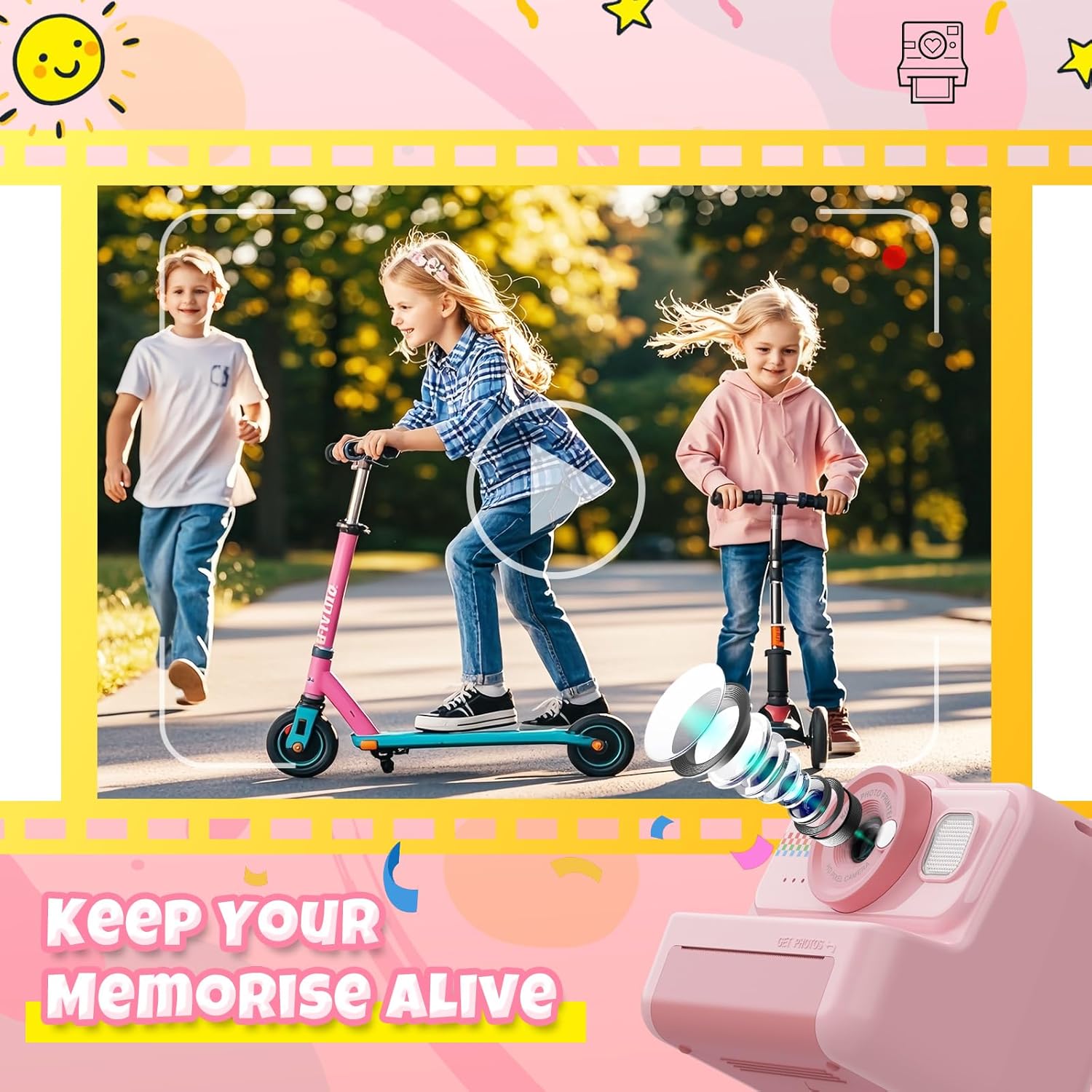 Detalle 2 de HiMont Kinderkamera Sofortbild 1080P mit 32 GB