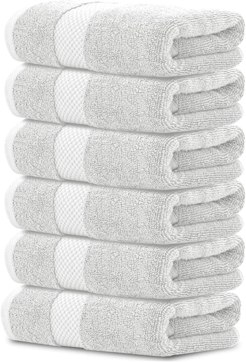 Thumbnail 6 de Luxury White Hand Towels - 100% Turkish Cotton, 16x30 inches (Set of 6)