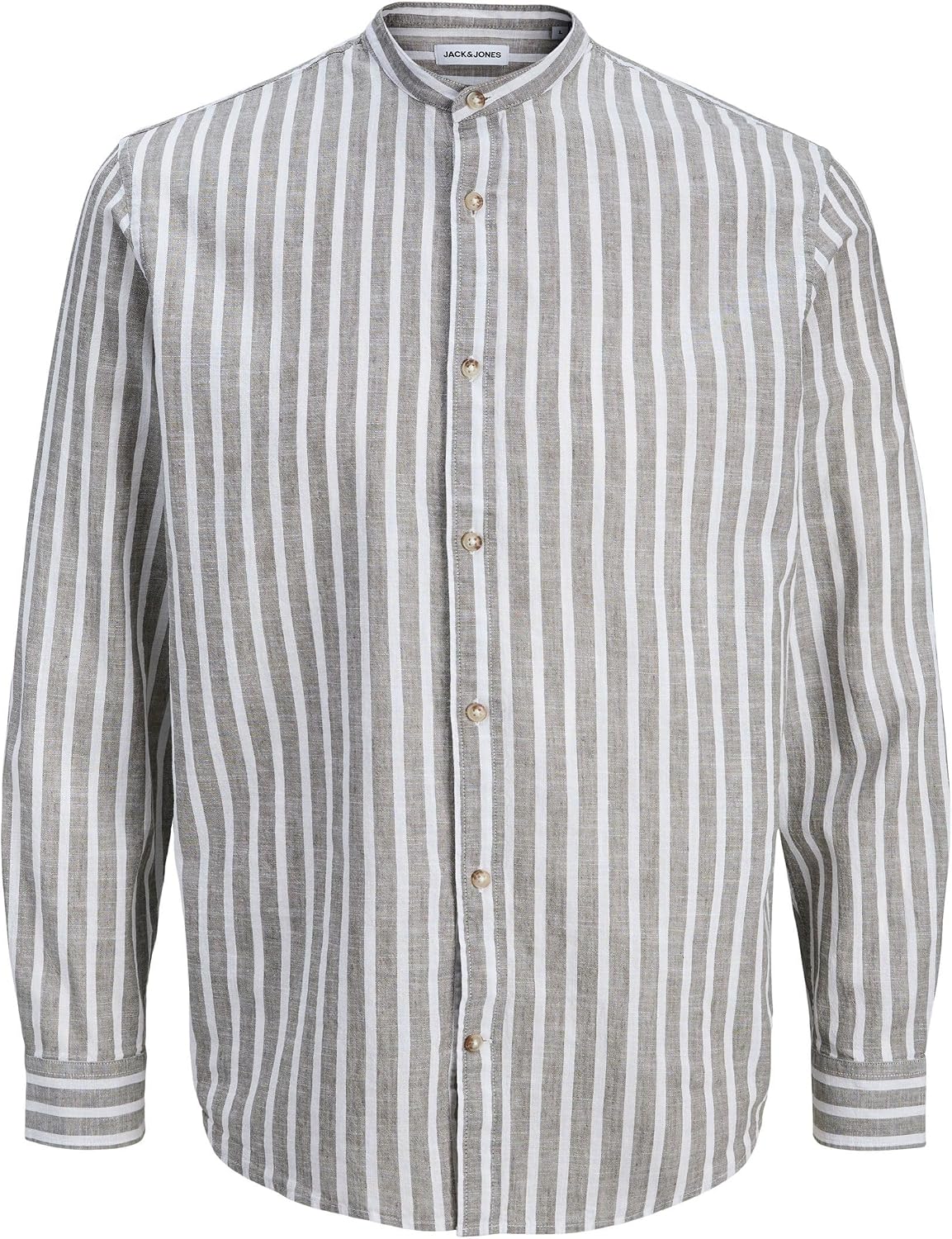 Detalle de Jack & Jones JjeSummer Linen Blend Band Shirt L/S Sn Homme – Lot de 1