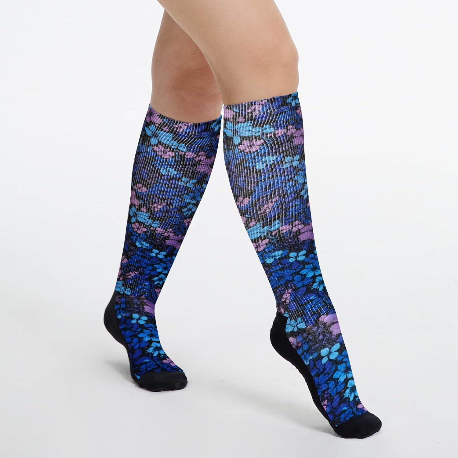 Thumbnail 6 de LOFIR calze ginocchio diabetici senza elastico per donna (unisex), cotone, punta senza cuciture, fantasia fantasiosa