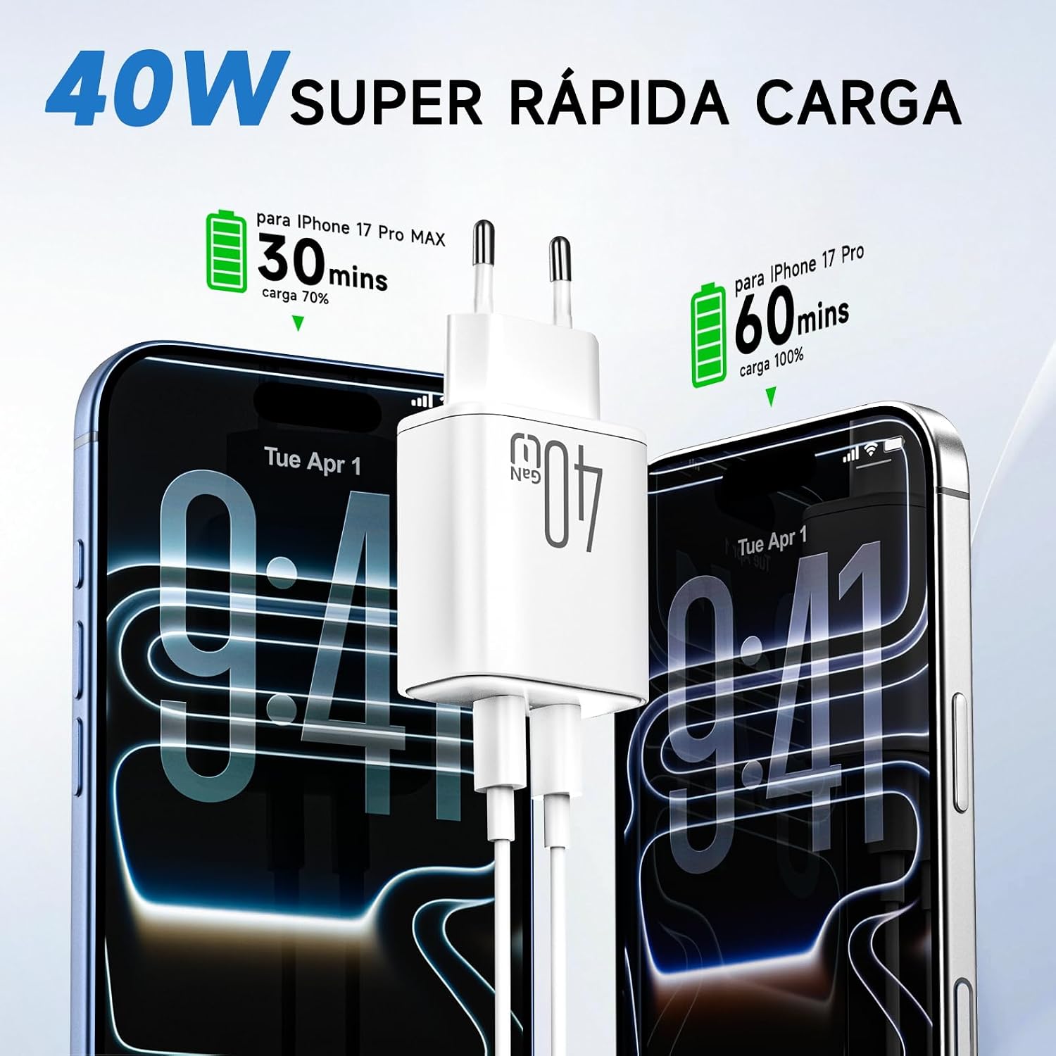 Thumbnail 1 de Cargador ViSSKO 40W 2Pack para iPhone 17Pro MAX