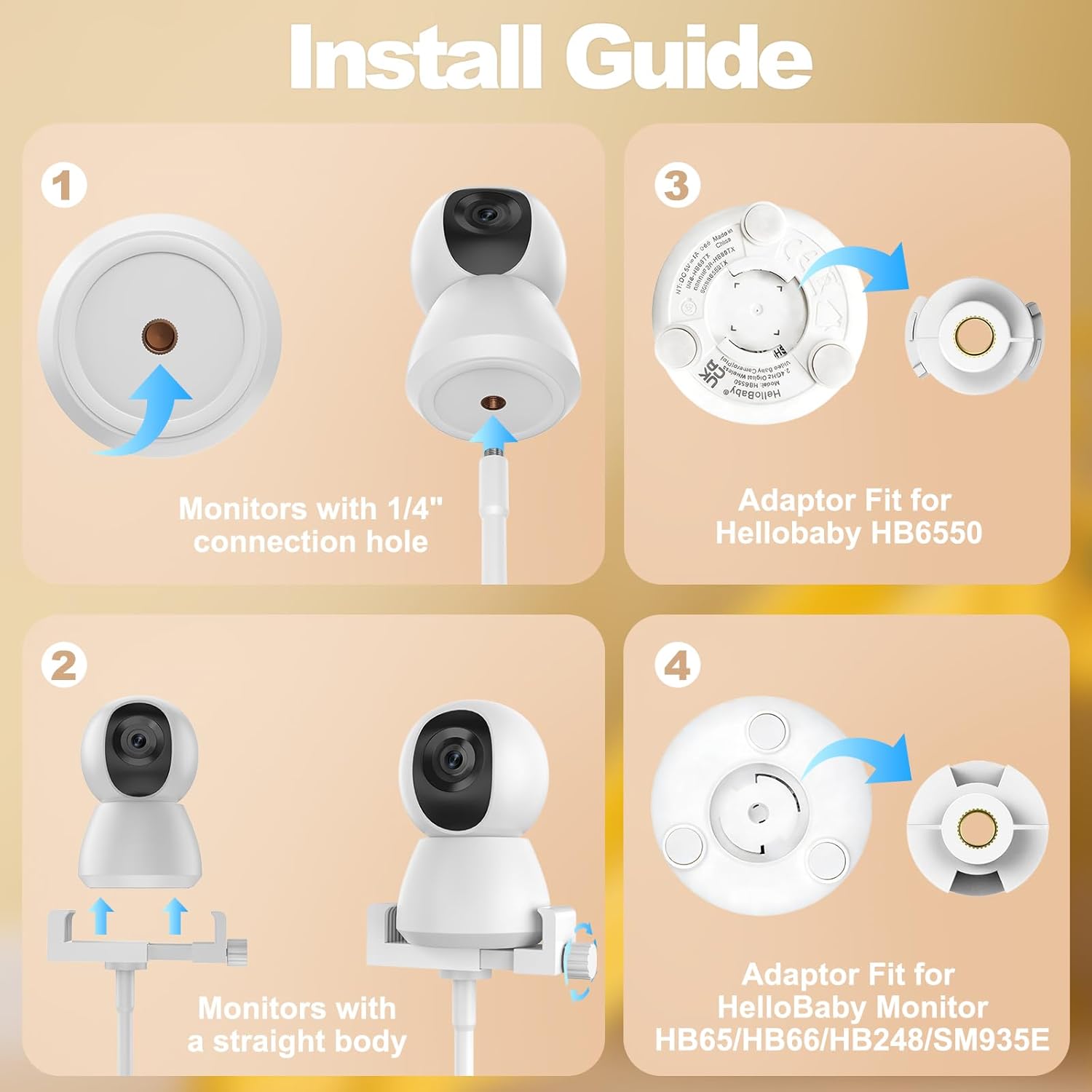 Thumbnail 2 de NozlaID Babyphone Halterung – Universelle Halterung für HB40/HB65/HB66/HB248 und Geräte mit 1/4-Zoll-Gewinde