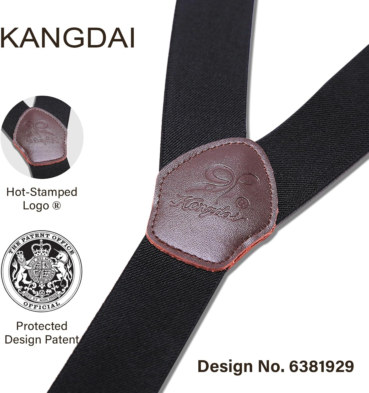 Thumbnail 6 de KANGDAI cowhide leather braces 3.5cm wide