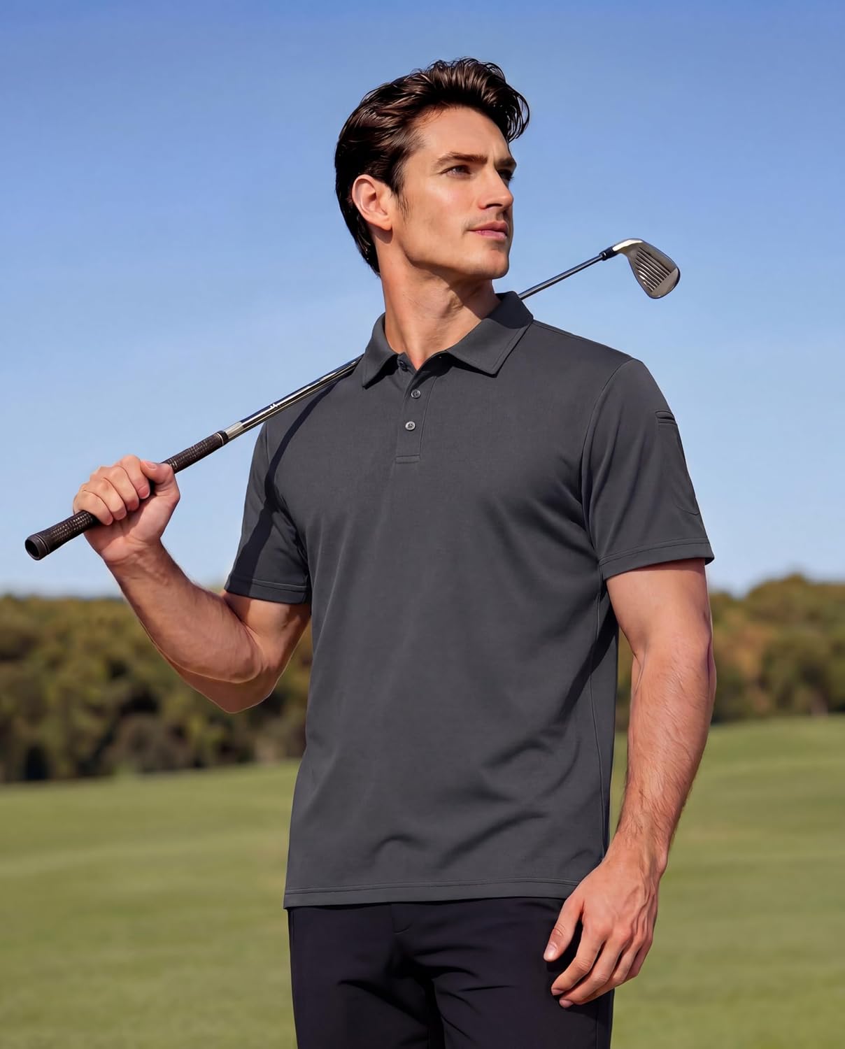 Thumbnail 1 de MAGCOMSEN Men's Breathable Quick Dry Golf Polo Shirt – Lightweight Summer Short Sleeve