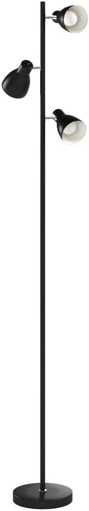 Thumbnail 3 de B.K.Licht Stehlampe Vintage mit Fußtaster – schwenkbar, E27, 3-flammig, 166,5 x 22 cm, Schwarz