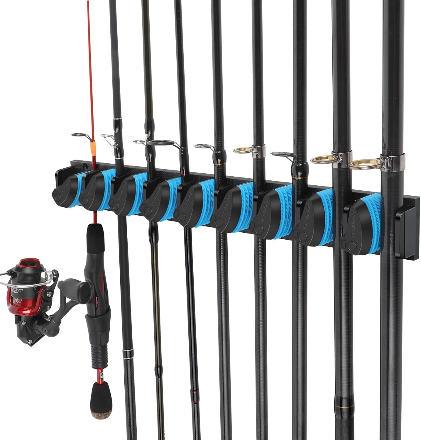 Thumbnail 1 de PLUSINNO Vertical Fishing Rod Holder (Wall Mounted) — Stores Up to 9 Rods or Combos