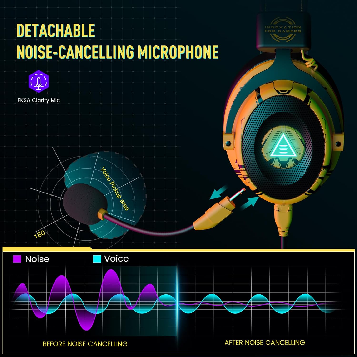 Thumbnail 4 de EKSA USB Gaming Headset for PC with Detachable Mic and 7.1 Surround Sound