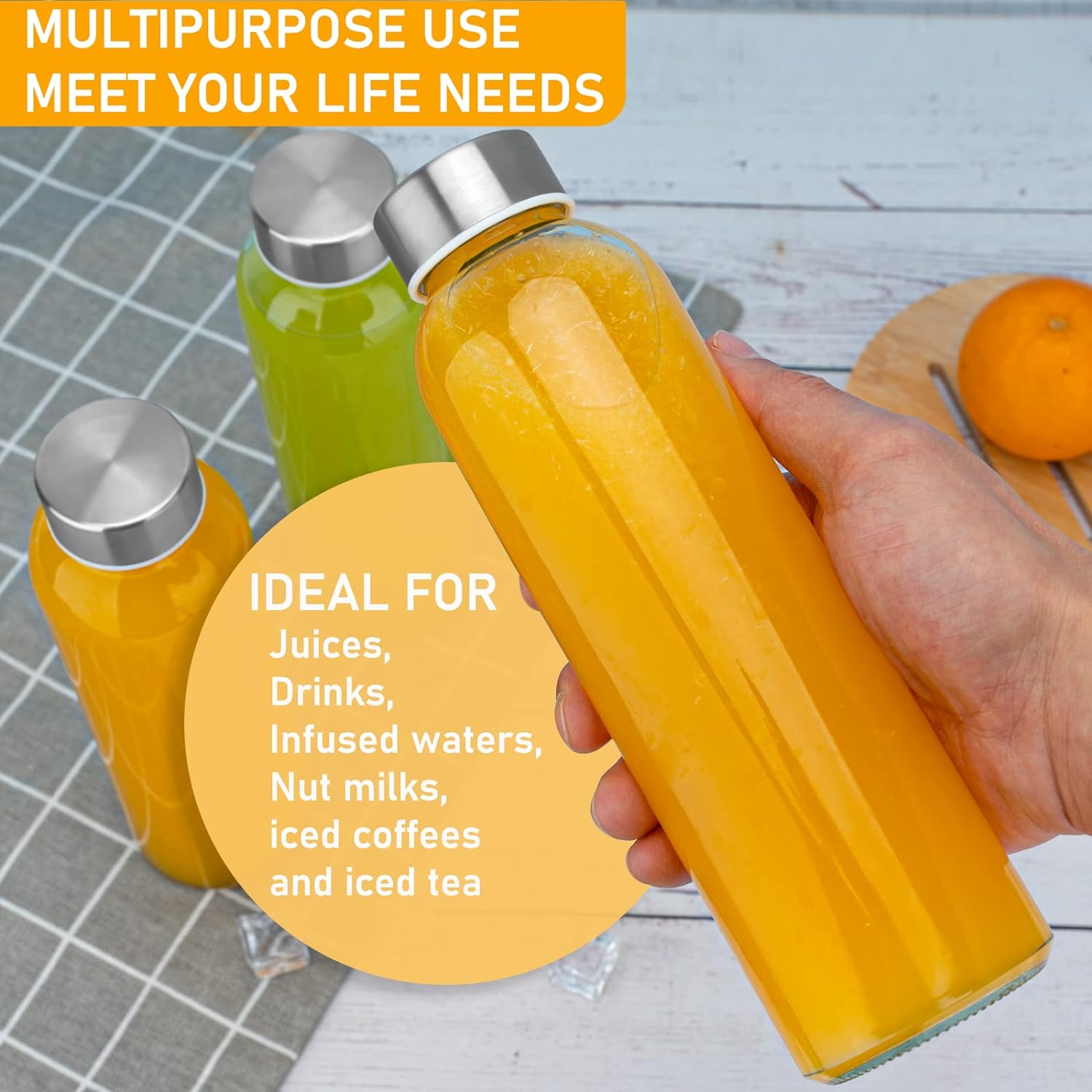 Thumbnail 1 de Sursip 18oz Glass Bottle Set 🥤