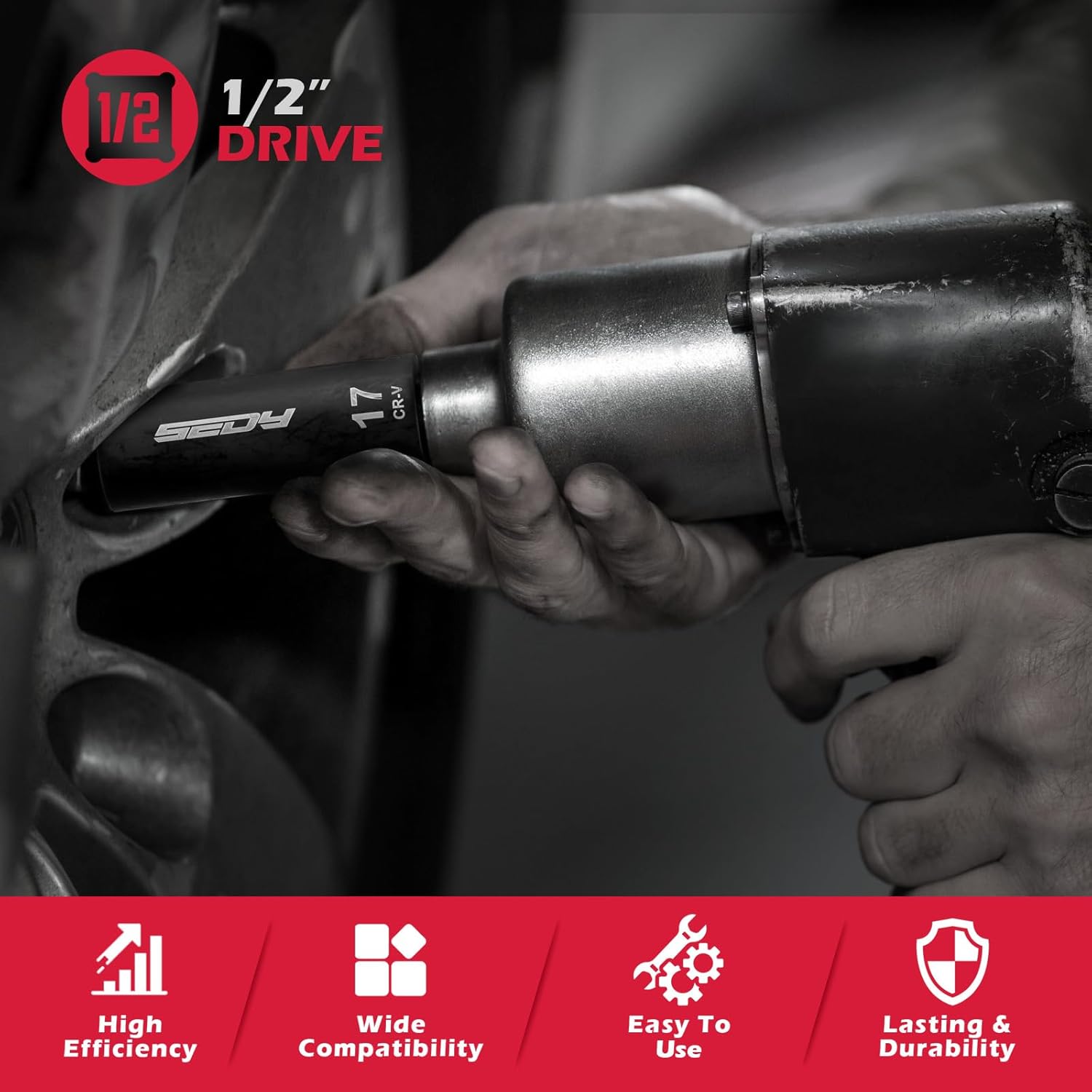 Thumbnail 1 de Master 1/2" Drive Impact Socket Set (67-Piece) — SAE 3/8"–1-1/4" & Metric 8–24mm, Ratchet + Extensions