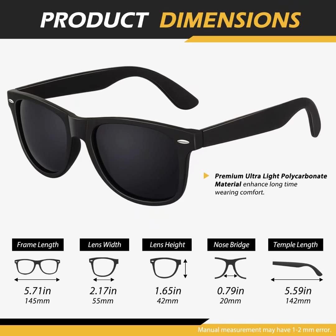 Thumbnail 4 de LINVO polarised sunglasses with UV400 protection (80s retro style) for driving, cycling and outdoor use