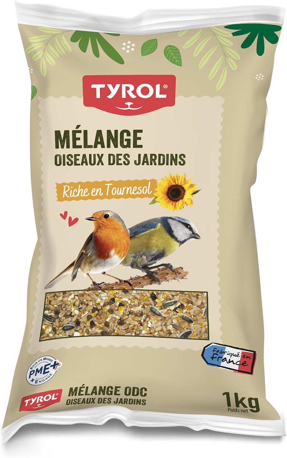 Detalle 2 de TYROL – Mélange de graines pour oiseaux du ciel et sauvages (4 kg) : nourriture d’extérieur