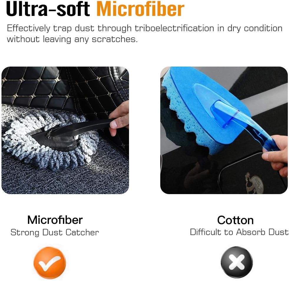 Thumbnail 1 de MoKo 2 Pack Car Cleaning Brush (soft microfiber dusting tool) – Gray