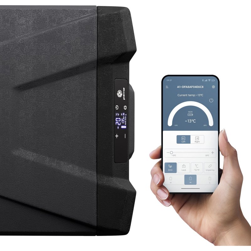 Detalle de Peme Quest 30: Nevera portátil con compresor 26,8 l en negro