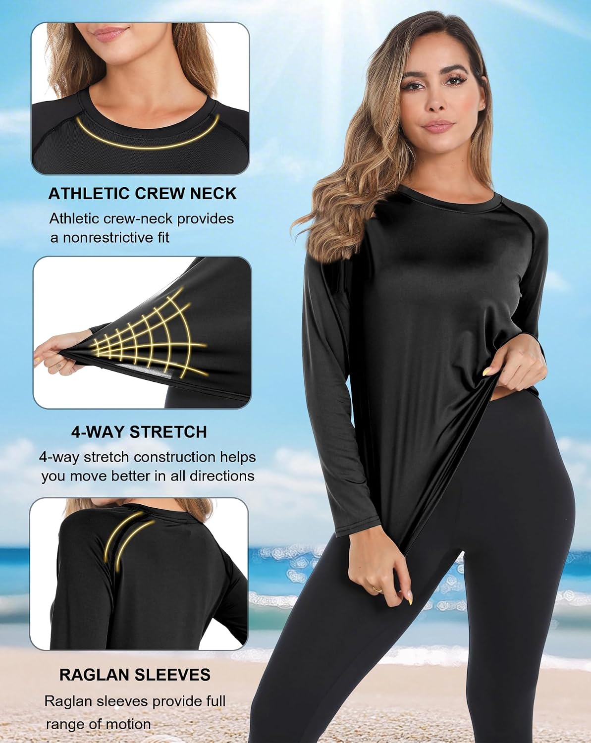 Detalle de Women’s 3 Pack workout shirts UPF 50+