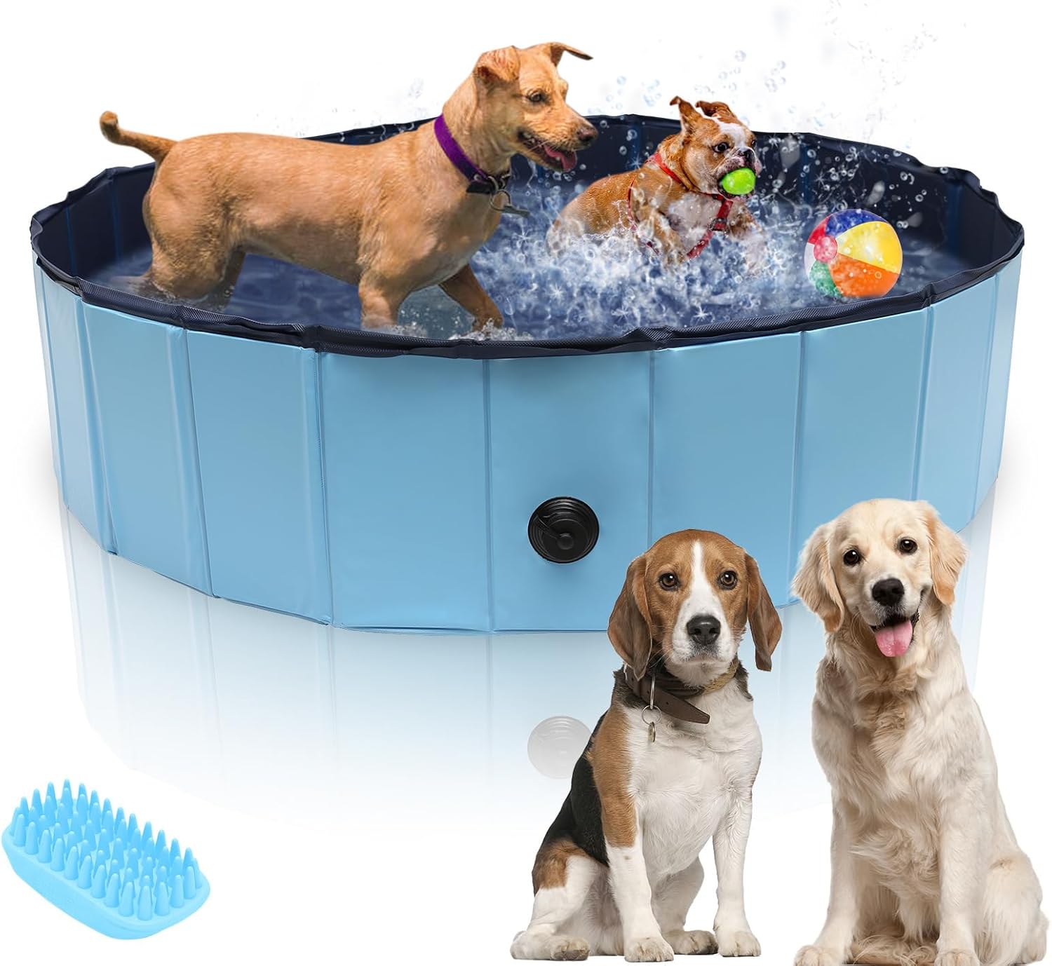 Thumbnail 6 de Gimisgu Hundepool 80 x 20 cm – faltbar, rutschfest & mit Reparaturset (blau)