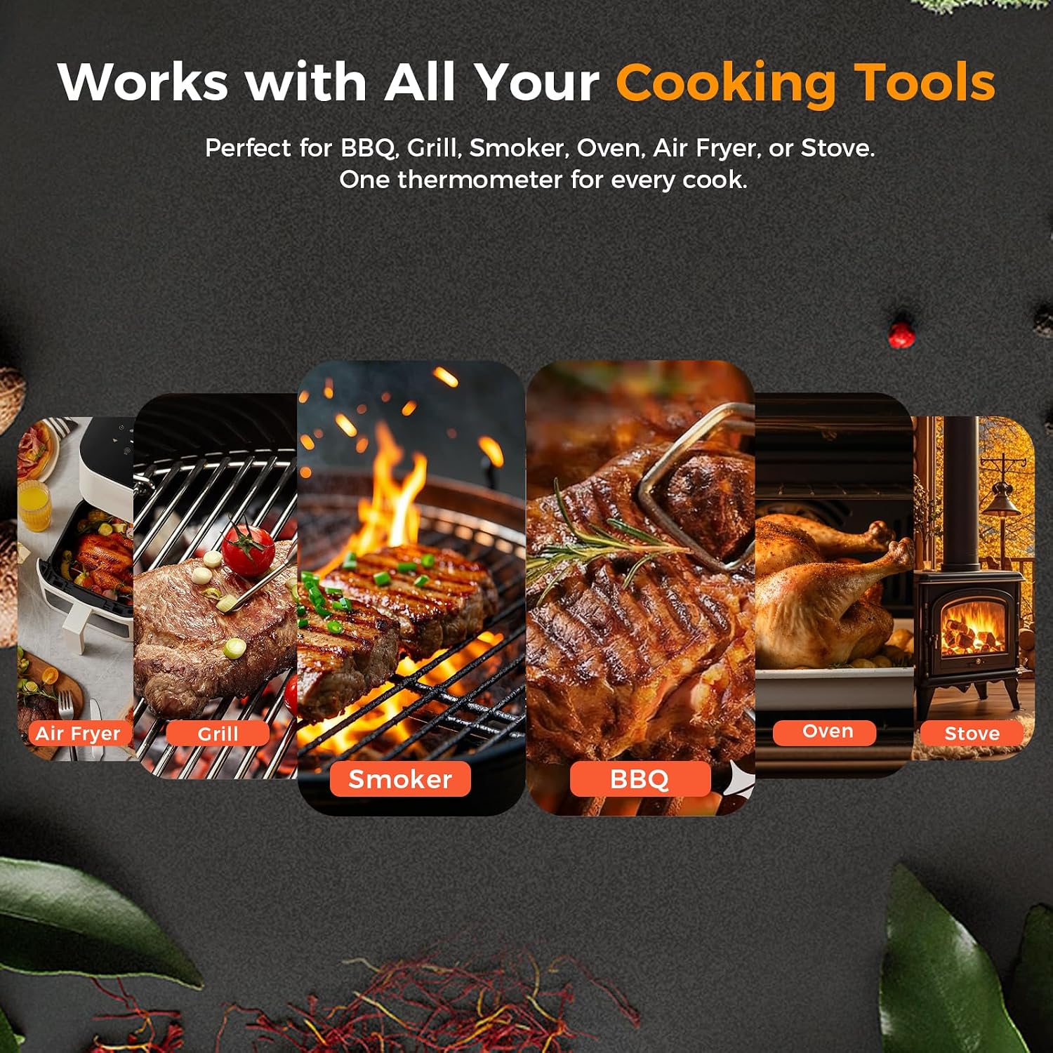 Thumbnail 6 de SMNQIUA DT-133 Wireless Meat Thermometer with Bluetooth 5.4 and Smart Display