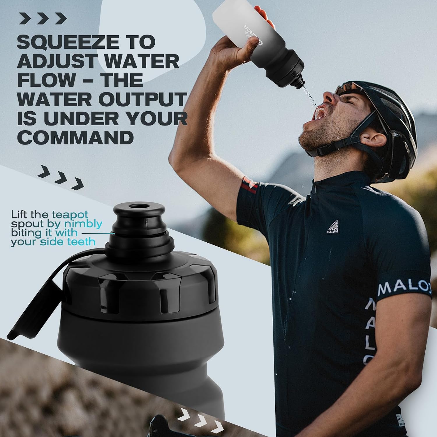 Detalle 2 de GXCROR bike water bottle holder with bottle combo (lightweight, leak-proof cage set)