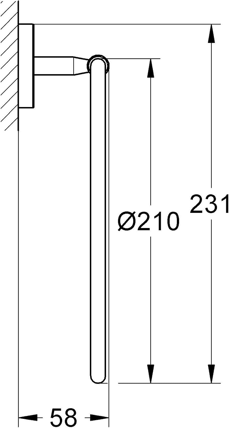 Detalle 2 de GROHE BauCosmopolitan Anneau porte-serviette Chrome