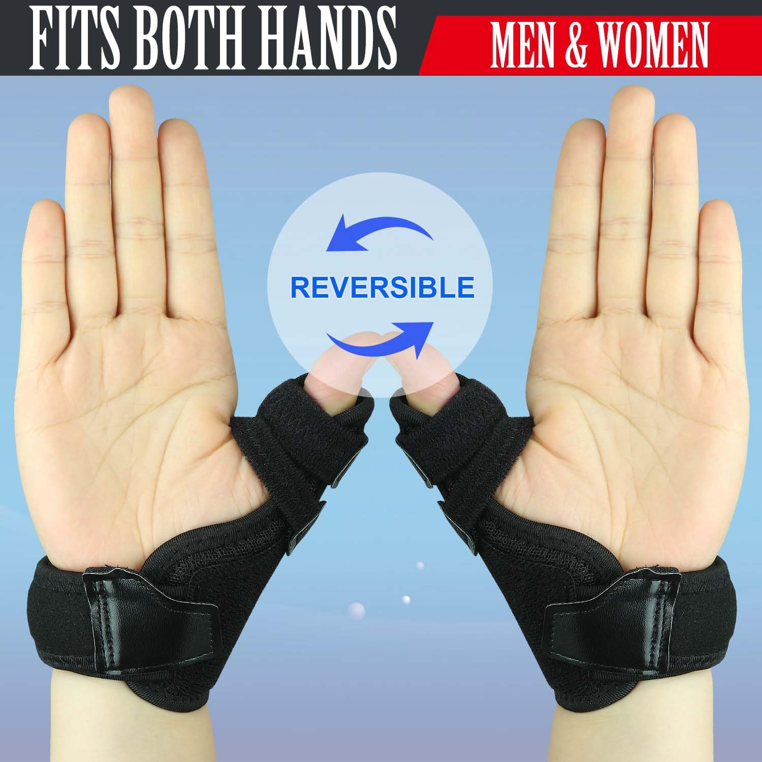 Detalle de Kecartu Reversible Thumb Splint, Adjustable Spica Support for Either Hand