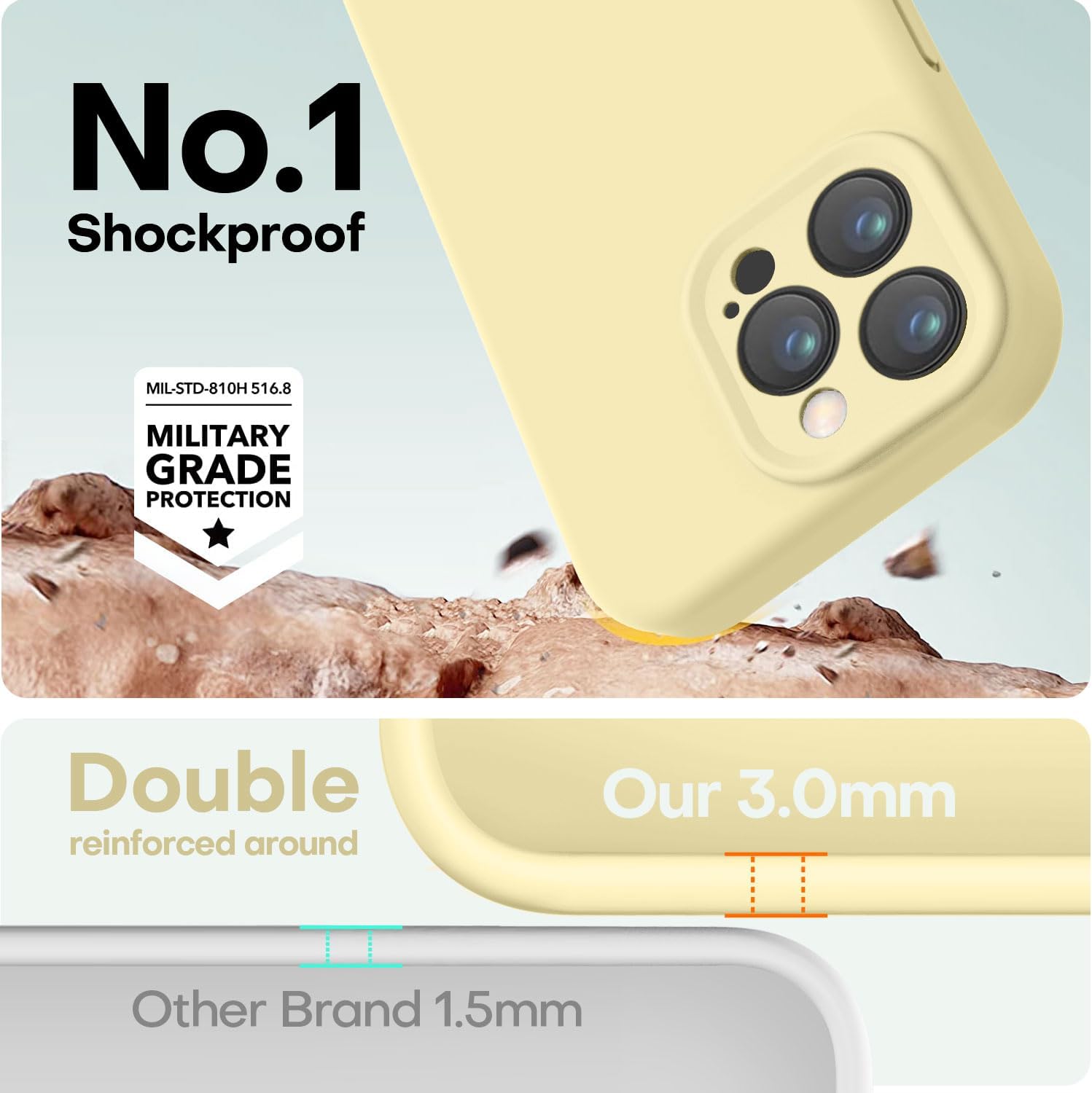 Thumbnail 3 de LOVE 3000 Designed for iPhone 14 Pro Silicone Case (6.1"), Creamy Yellow