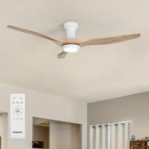 Detalle de Ensenior Ventilador de Techo con Luz Silencioso 126 cm: rendimiento eficiente y luz en 3 colores