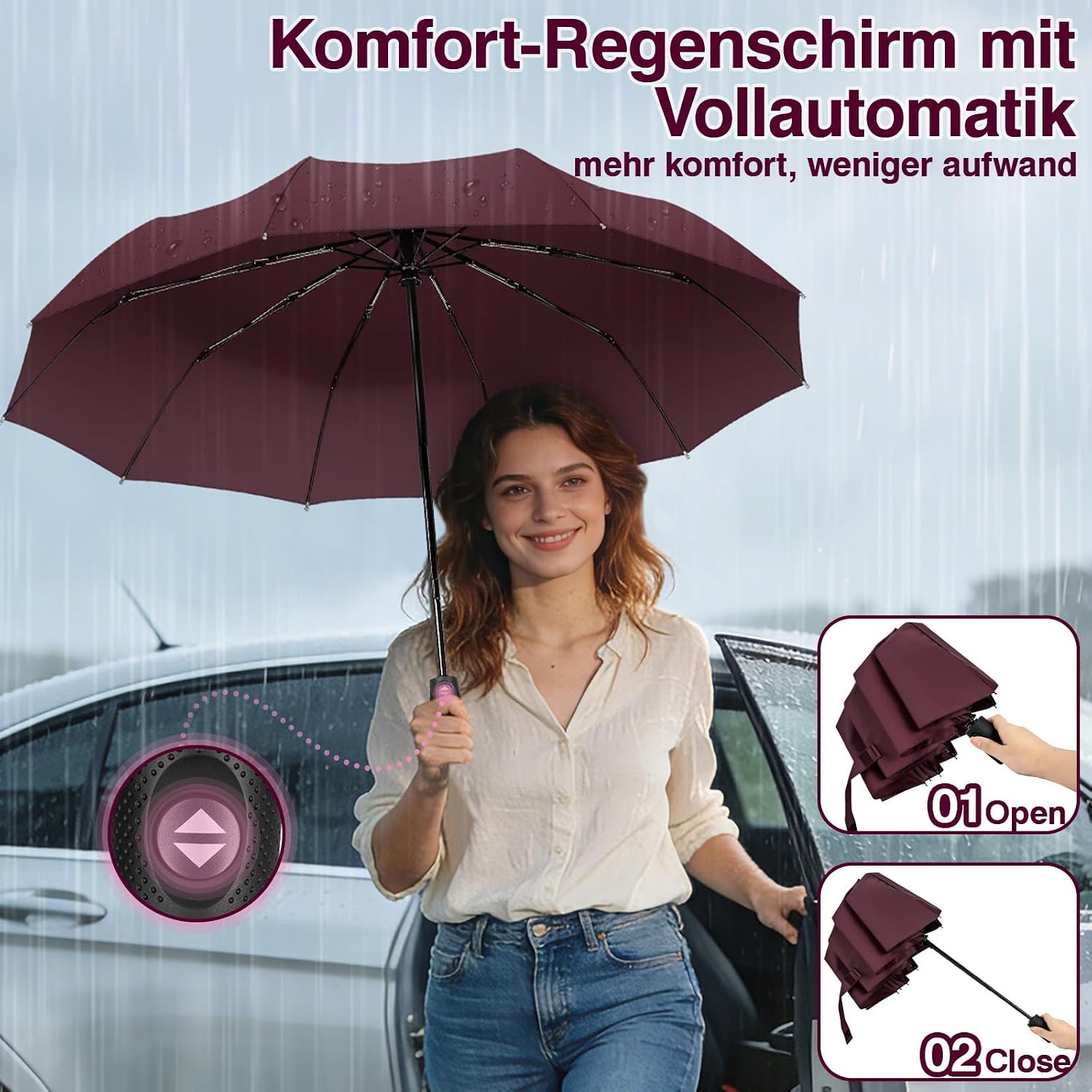Thumbnail 5 de ZOMAKE Regenschirm Sturmfest 114 cm