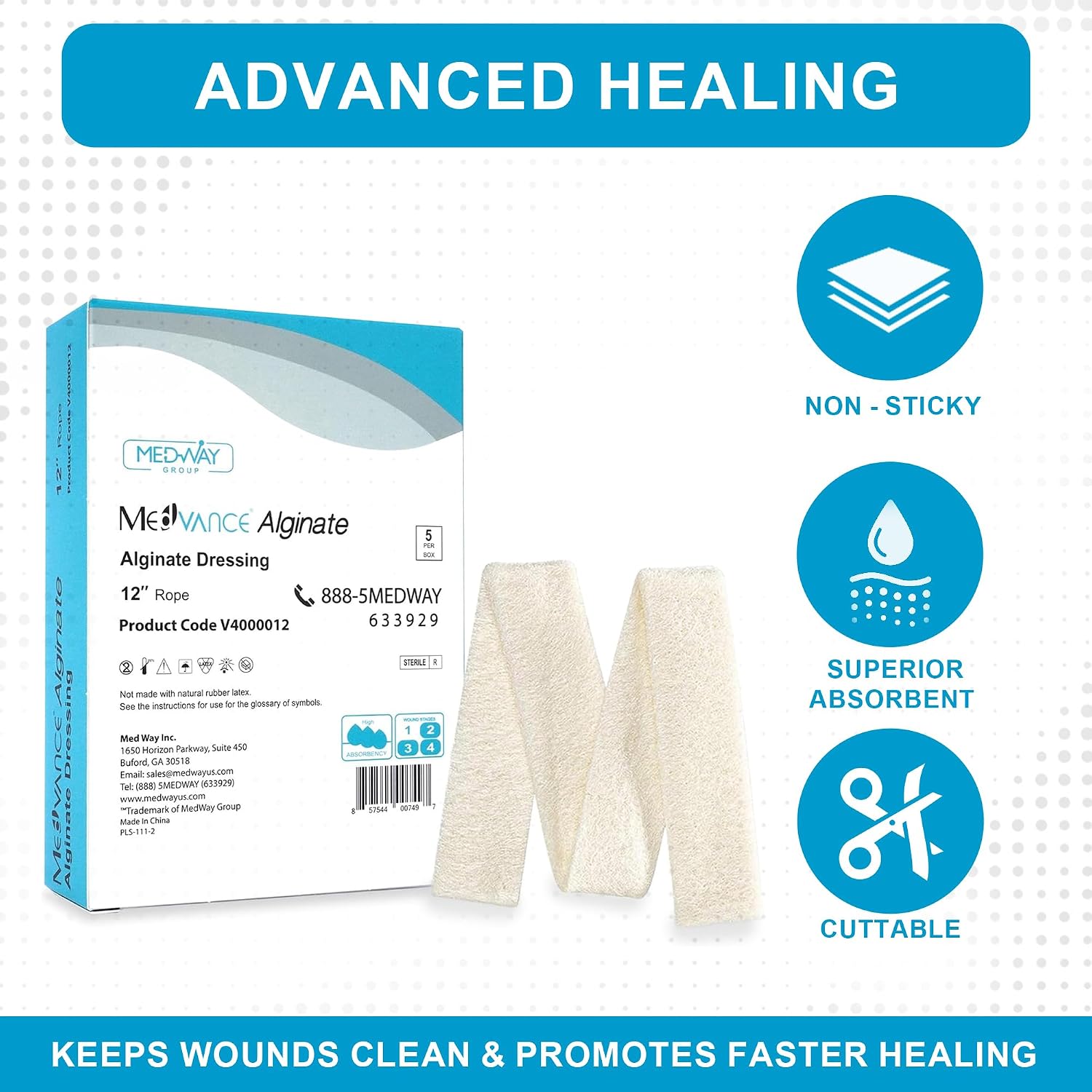 Detalle 2 de MedVance Calcium Alginate Dressing, 12-Inch Rope