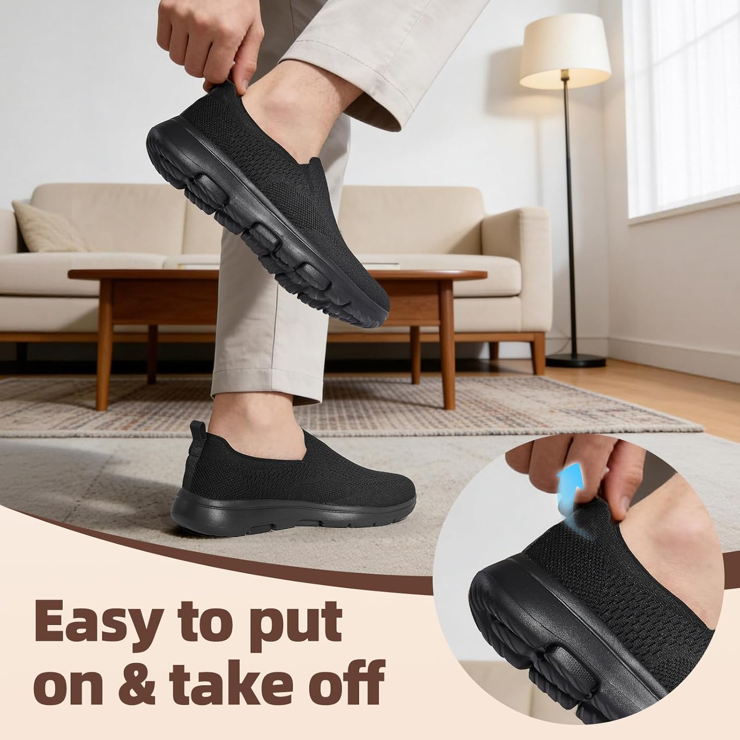 Thumbnail 1 de TIOSEBON Men's Slip-On Loafer Shoes: Comfortable Mesh Casual Walkers
