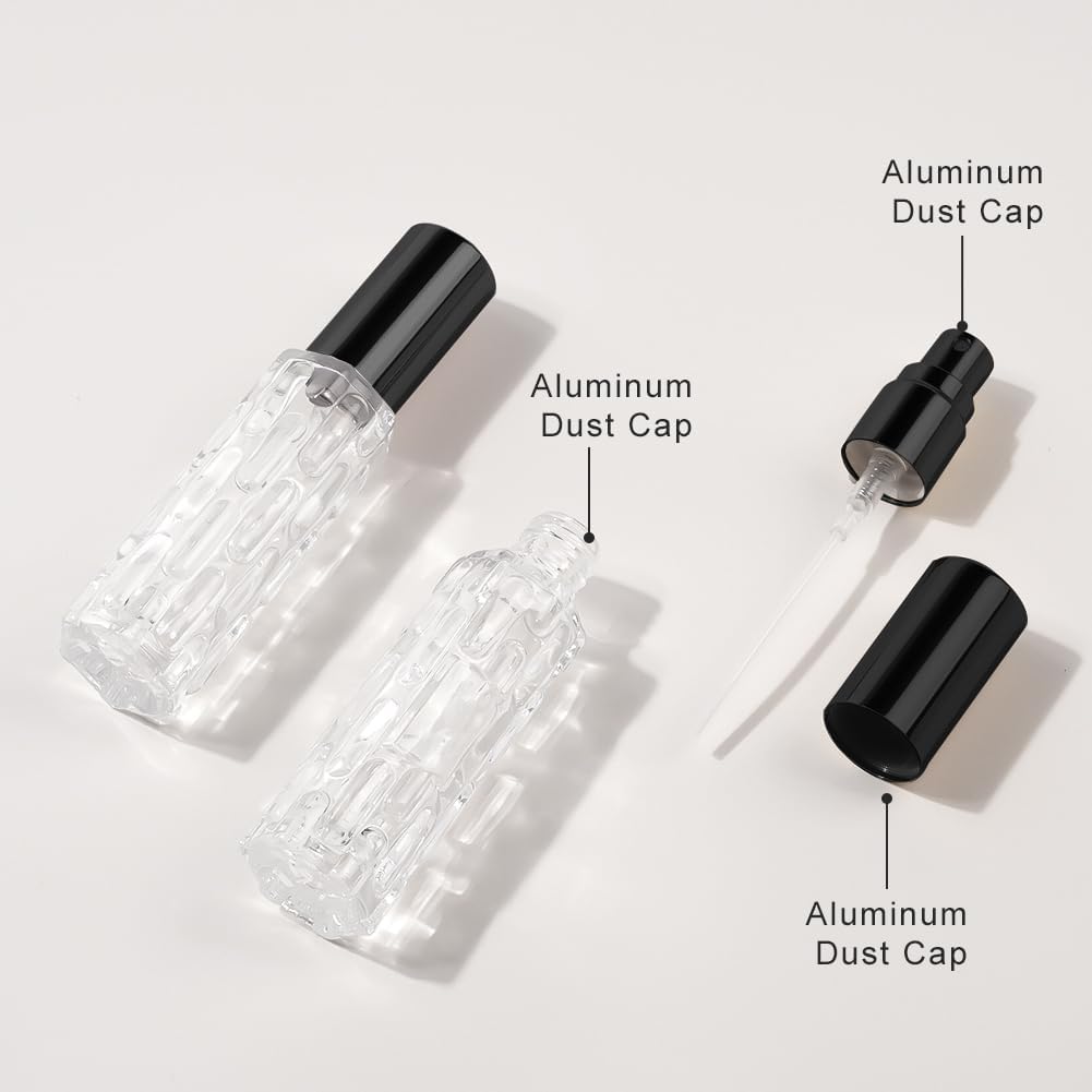 Detalle de LOPHE flacons de parfum vides rechargeables Nior – vaporisateur de voyage 4 x 10 ml, mini portable anti-fuites