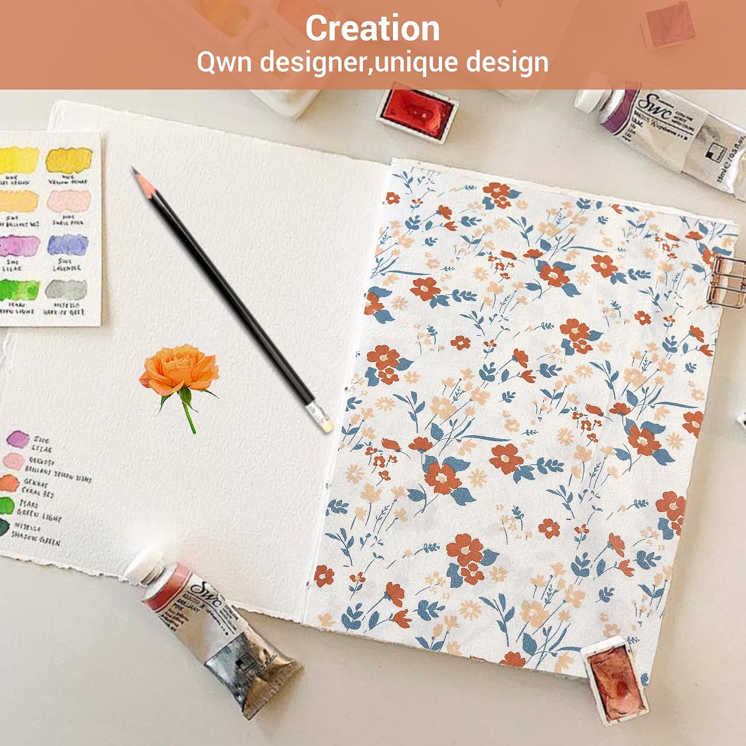 Detalle de Softan MICSHTADFLOWER01T Twin Microfiber Sheet Set, Orange Floral, 15" Pocket