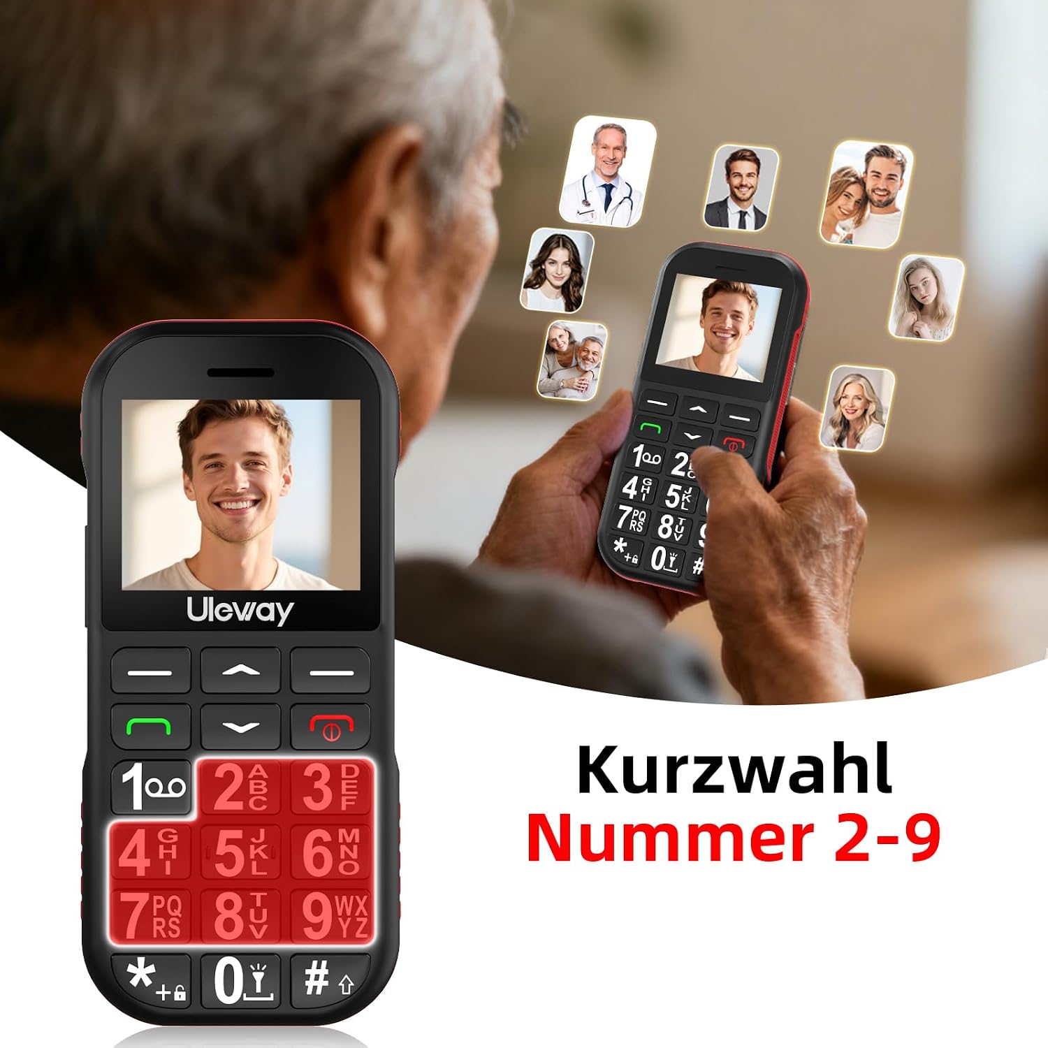 Thumbnail 6 de CHAKEYAKE 4G Seniorenhandy Großtasten 1800 mAh