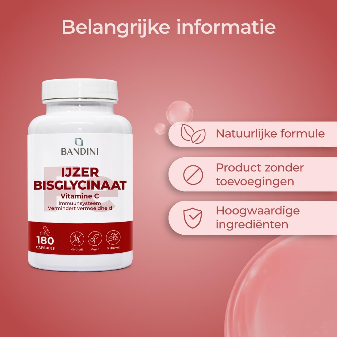 Detalle 2 de BANDINI IJzer 80 mg met vitamine C 160 mg, 180 vegan capsules