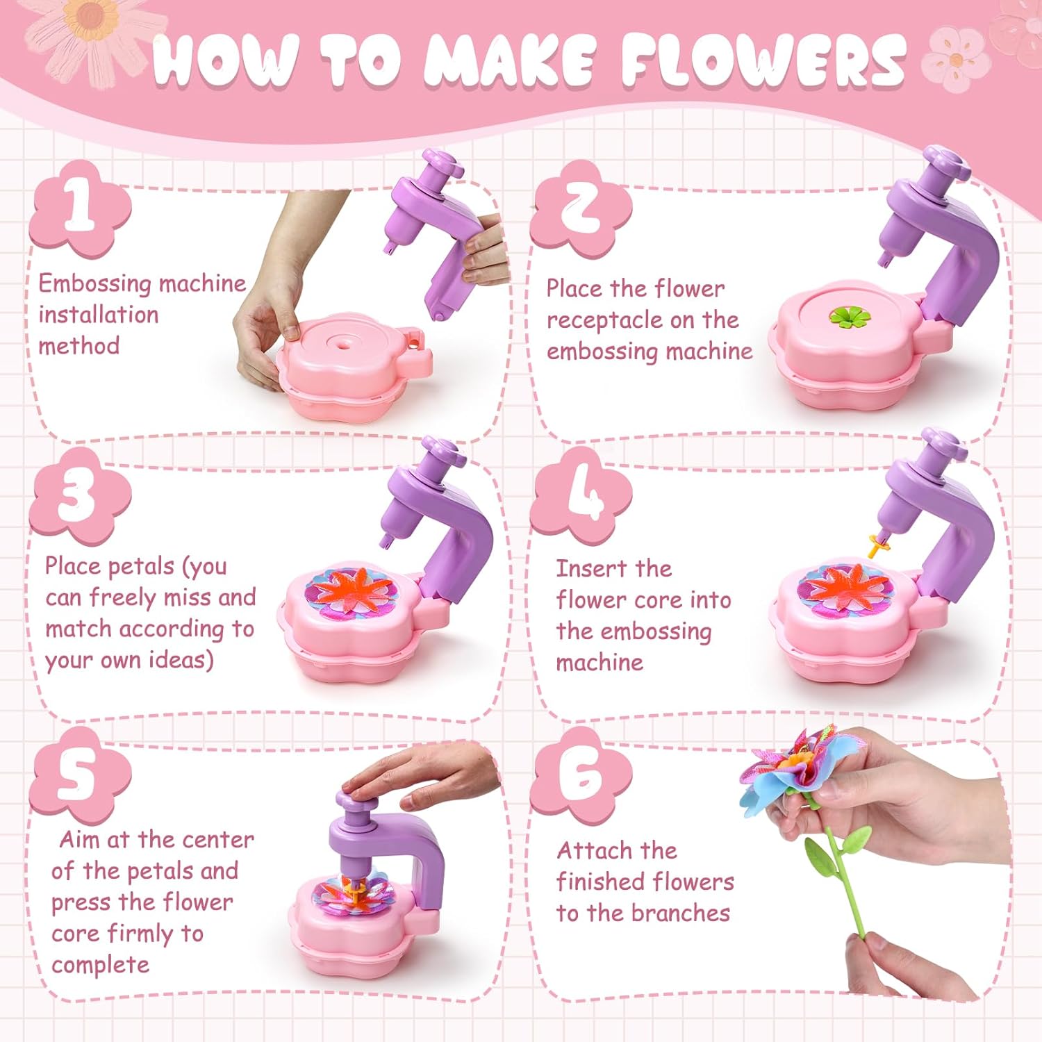 Detalle 2 de Scvcid Fabric Bouquet Toy Set 120 Pieces