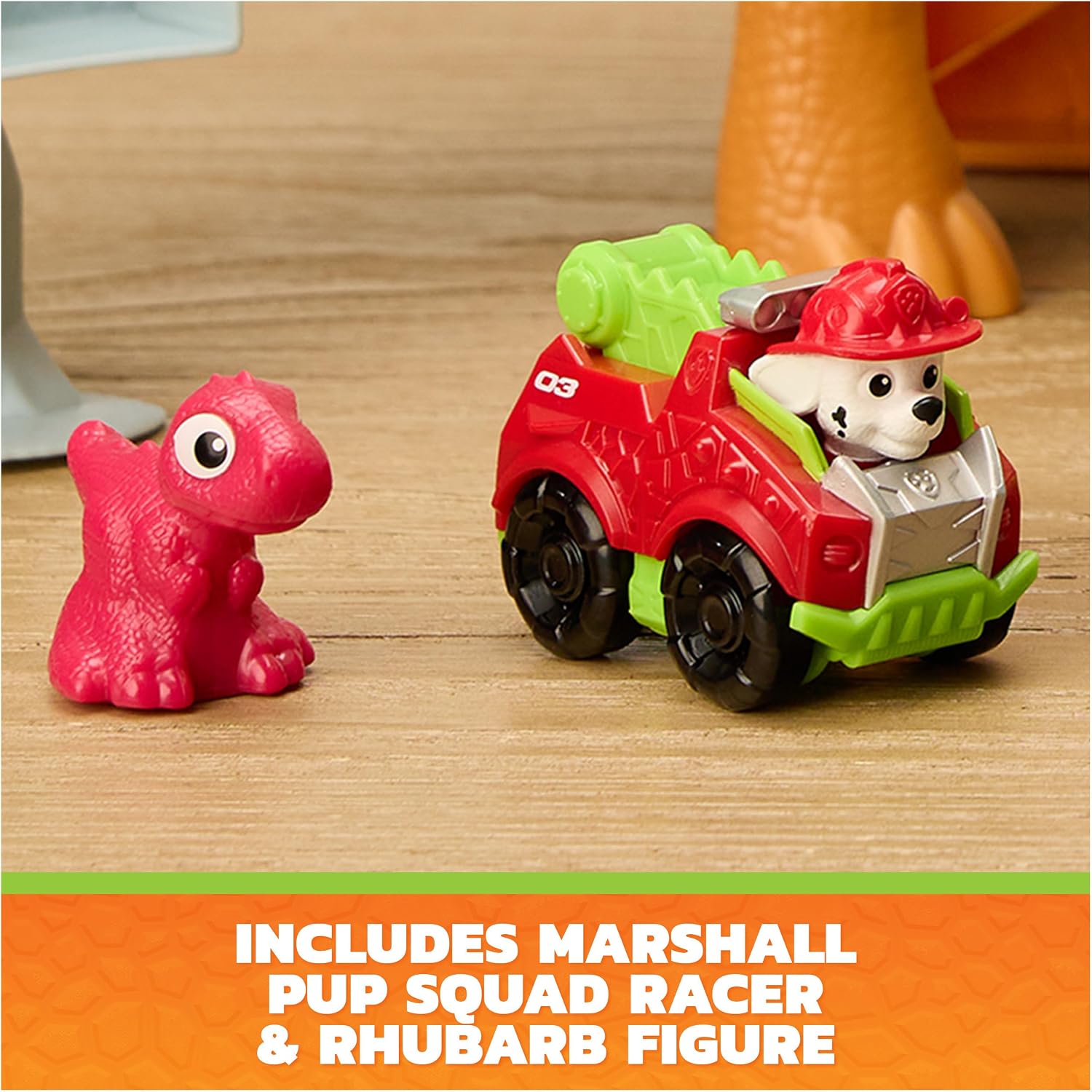 Detalle de Paw Patrol Dino Lift & Race-speelset voor fantasierijke dino-avonturen