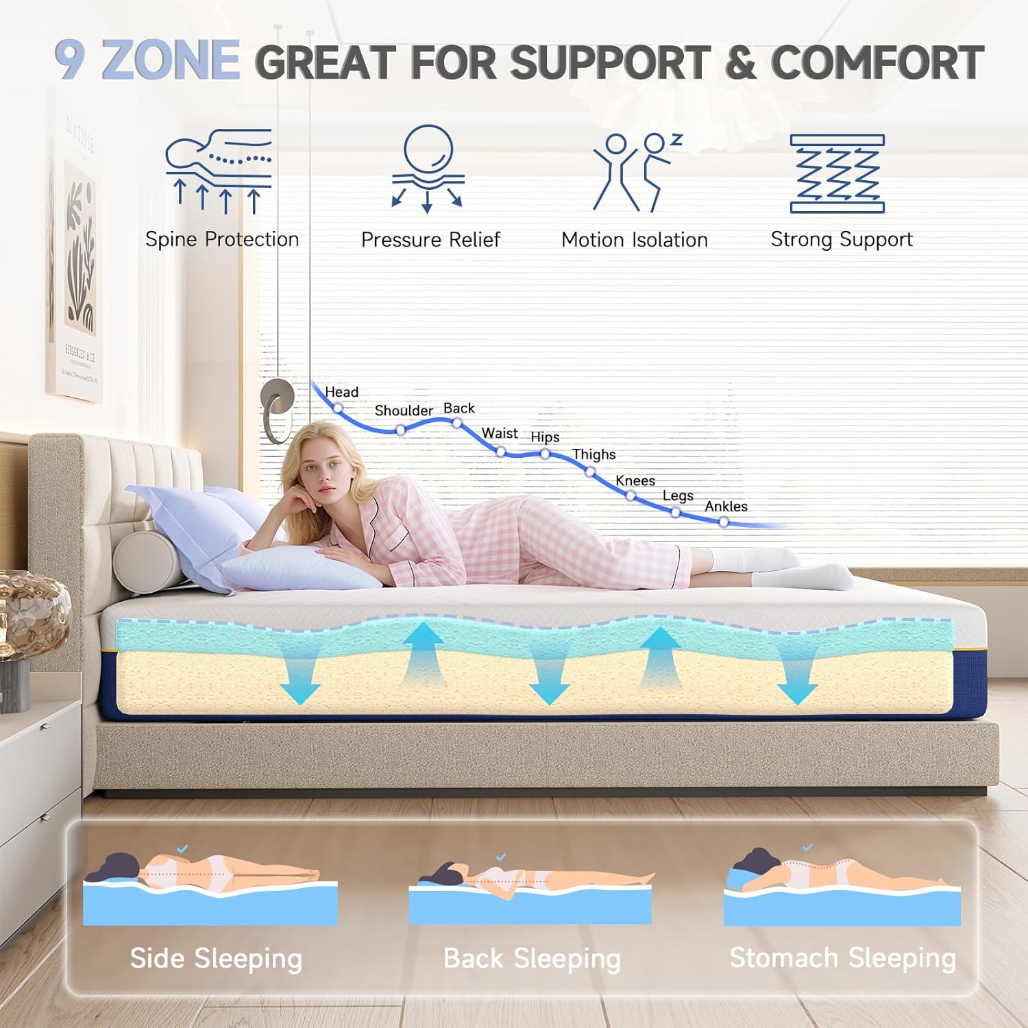 Thumbnail 3 de Wowttrelax Small Double Memory Foam Mattress 6 Inch (120x190x15 cm): A Balanced, Pressure-Relieving Sleep Surface